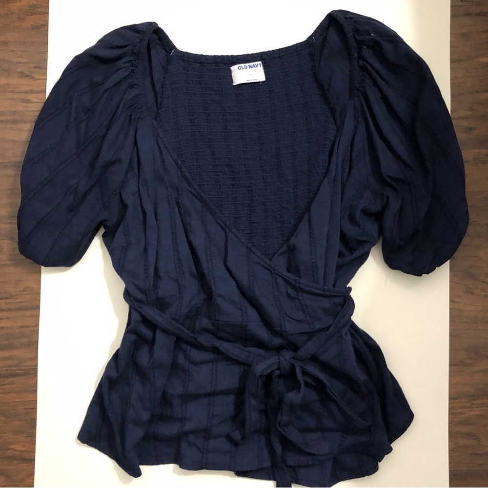Old Navy wrap blouse in navy